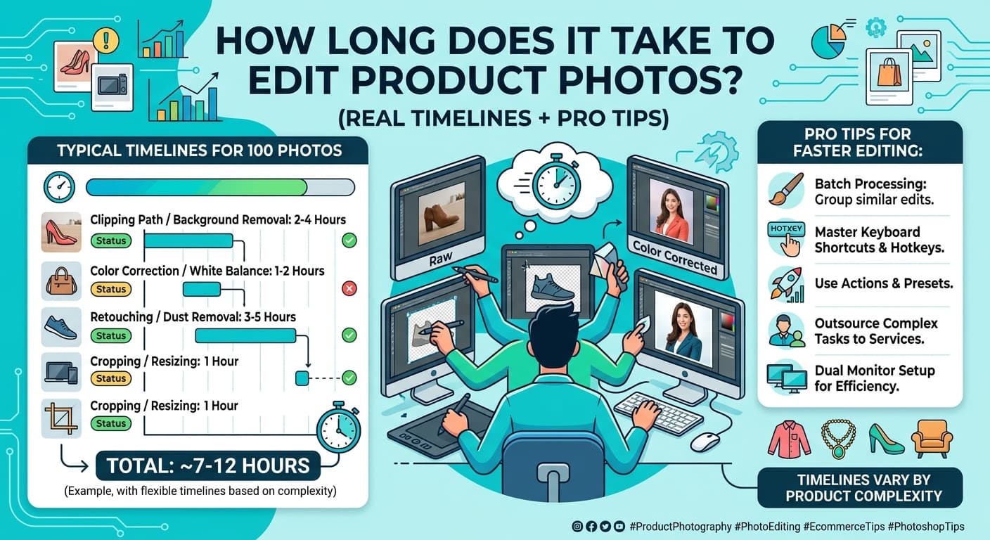 How Long Does It Take to Edit Product Photos? (Real Timelines + Pro Tips)